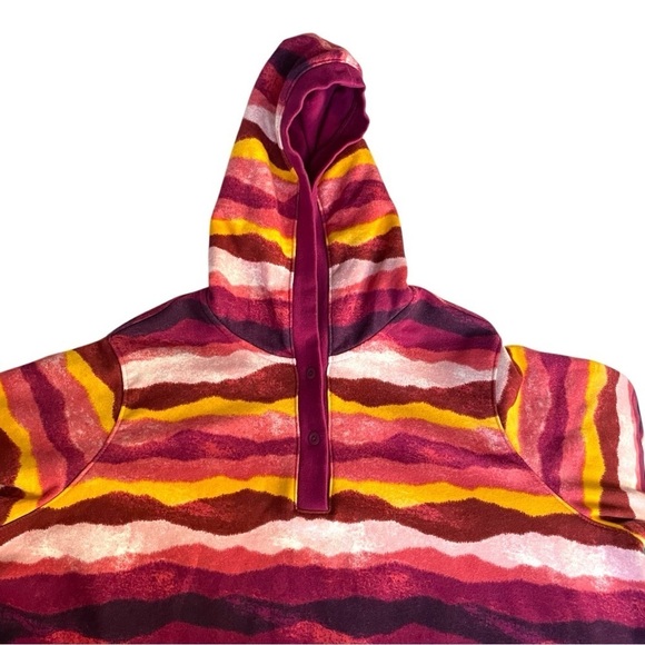 Lands End Long Sleeve Serious Sweats Button Hoodie Blackberry Mountain Ombré 2X - Picture 6 of 15